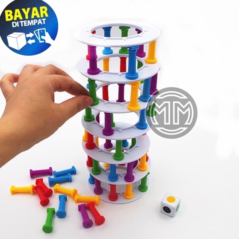 Mainan Tower COLLAPSE GAME  Mainan Motorik ANAK ISTANA PILLARS DADU YG8
