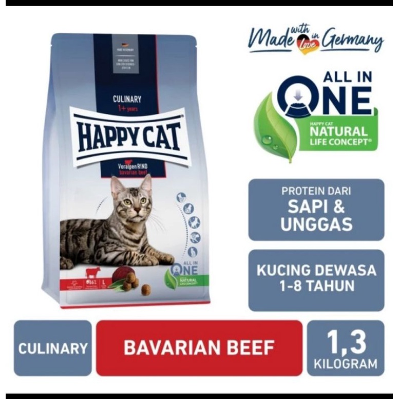 Happy Cat Bavarian Beef Adult 1,3kg Freshpack / Makanan Kucing Happy Cat