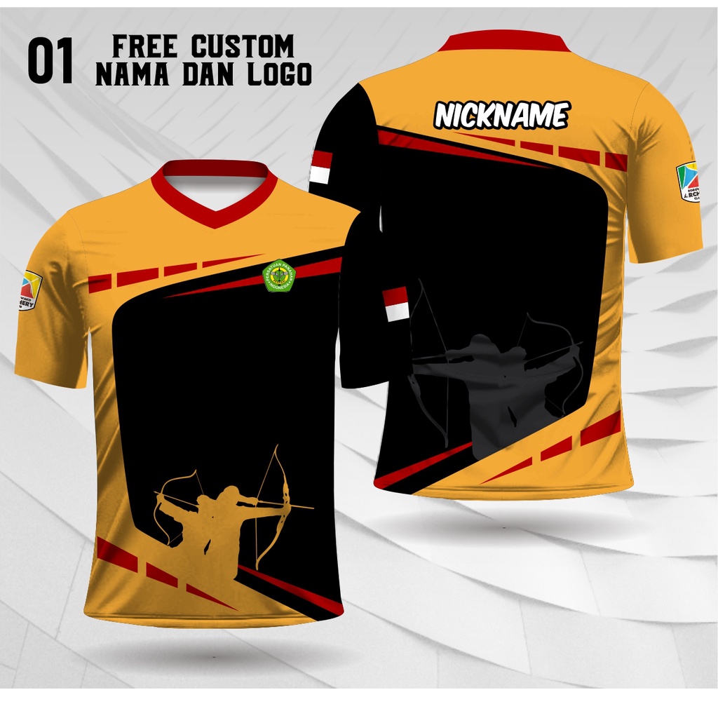 Baju olahraga archery panahan custom nama dan logo jersey panahan dewasa kaos archery panahan