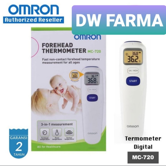 Omron Thermometer Forehead MC 720 /Gun Termometer Digital Omron