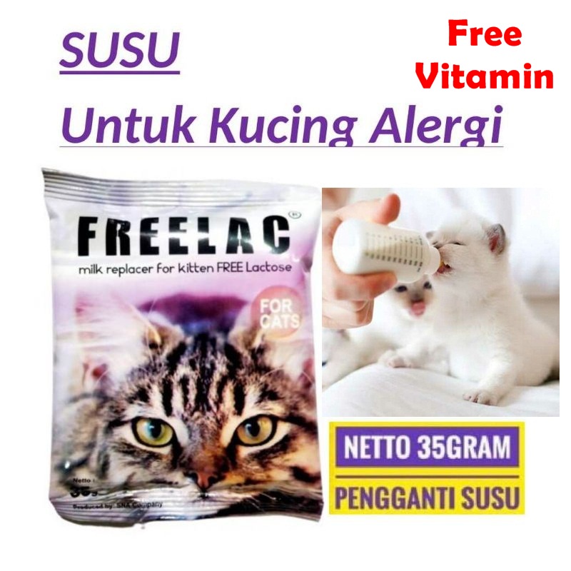 Freelac Susu Kucing Bebas Lactosa Anti Alergi 35gr