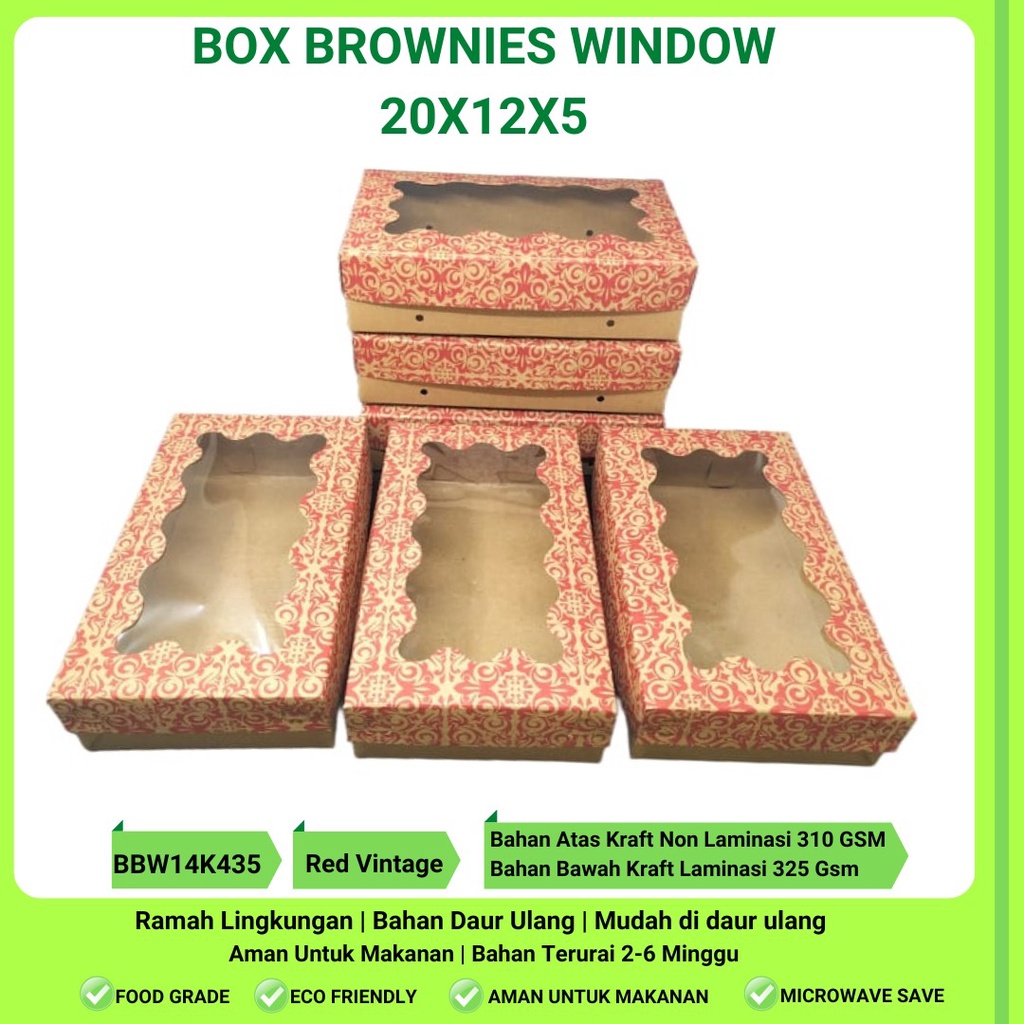 Box Brownies 20x12x5 Dus Brownies Window (BBW14K435-Laminasi)