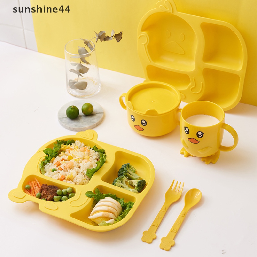 Sunshine set Piring + Gelas + Sendok + Garpu Bahan Plastik Untuk Anak Tk