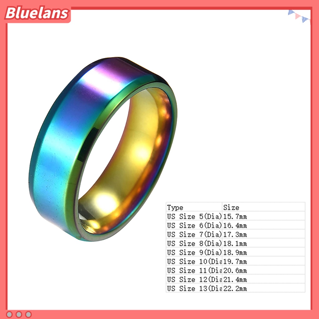 Bluelans 1 Pc Ring Unisex Stainless Steel Mirror Lightweight Finger Ring