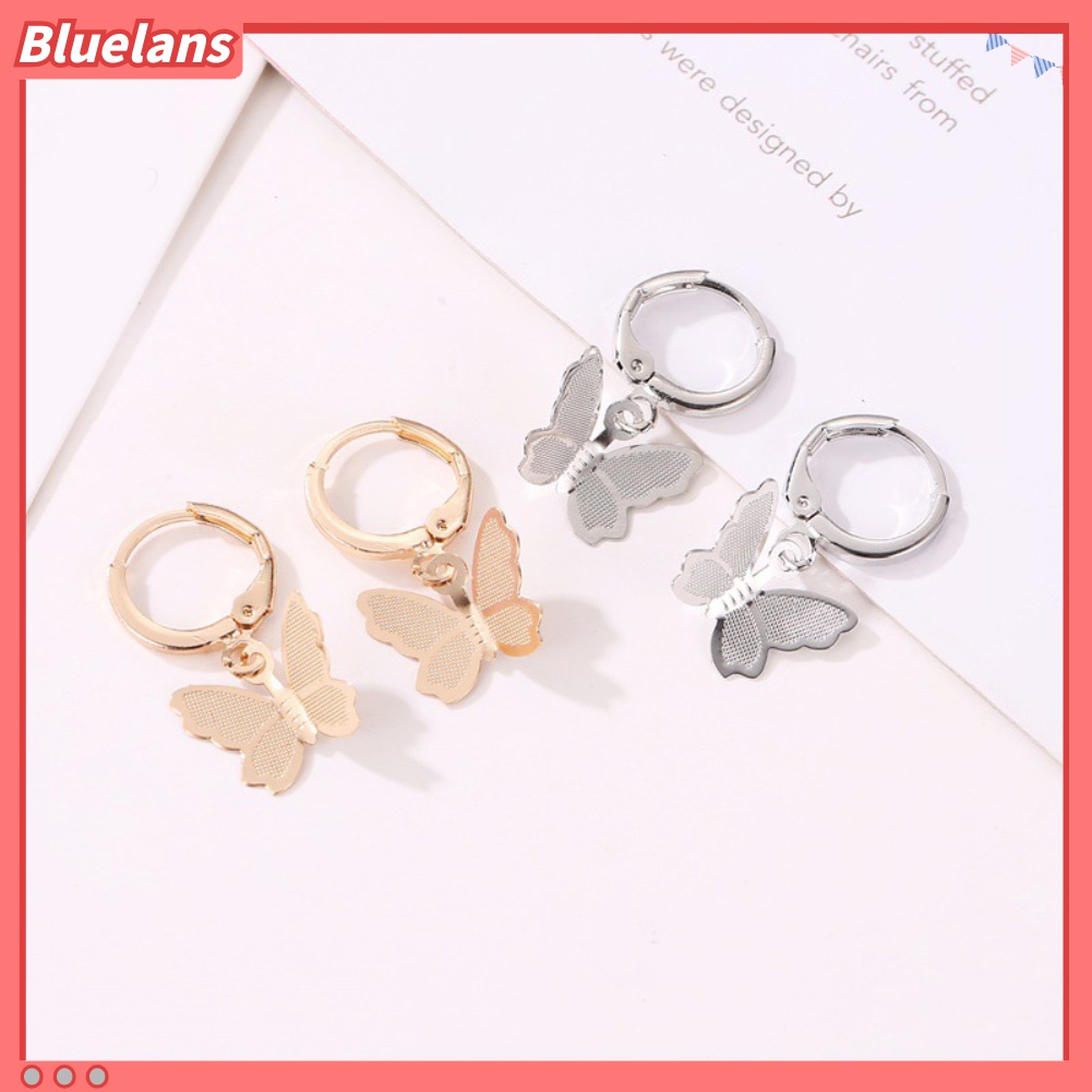 Anting Tindik Bentuk Kupu-Kupu Warna Matte Untuk Wanita