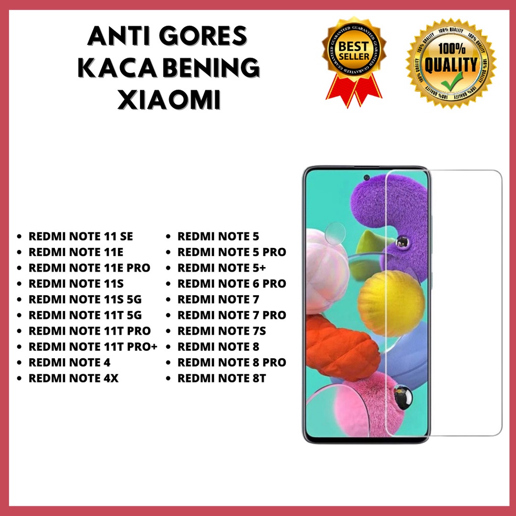 TG BENING - TYPE HP XIAOMI REDMI NOTE 11 SE-NOTE 11E -NOTE 11E PRO-NOTE 11S-NOTE 11S 5G-NOTE 11T 5G-NOTE 11T PRO-NOTE 11T PRO+ - NOTE 4-NOTE 4X-NOTE 5-NOTE 5 PRO-NOTE 5+ - NOTE 6 PRO-NOTE 7-NOTE 7 PRO-NOTE 7S-NOTE 8-NOTE 8 PRO-NOTE 8T