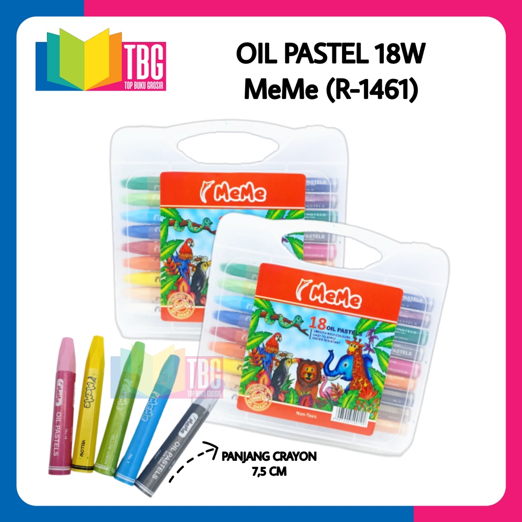 

1 SET (18 WARNA) OIL PASTEL 18W MEME (R-1461) / CRAYON 18 WARNA MEME