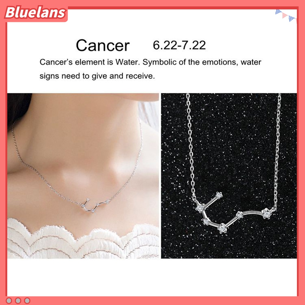 Kalung Desain Horoskop Astrologi Zodiak Guardian Aksen Berlian Imitasi Untuk Wanita