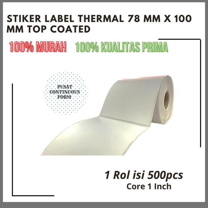 

SALE STIKER LABEL THERMAL 78x100mm isi 500 pcs core 1 inch
