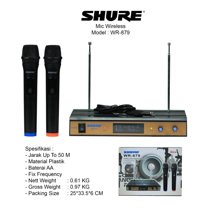 Micrhopone Wireless Shure Wr 879