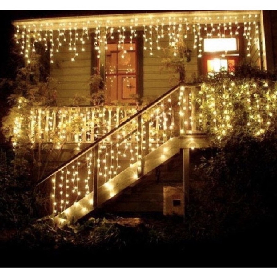 Lampu Tirai Hias Natal Tumblr 4.5M 4,5M 4,5 Meter Warna Warni Warm White Putih