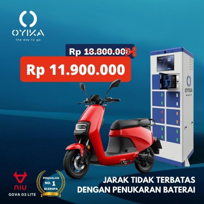 Motor Listrik Motor Listrik Niu Gova 03 Electric Motorcycle (Merah)
