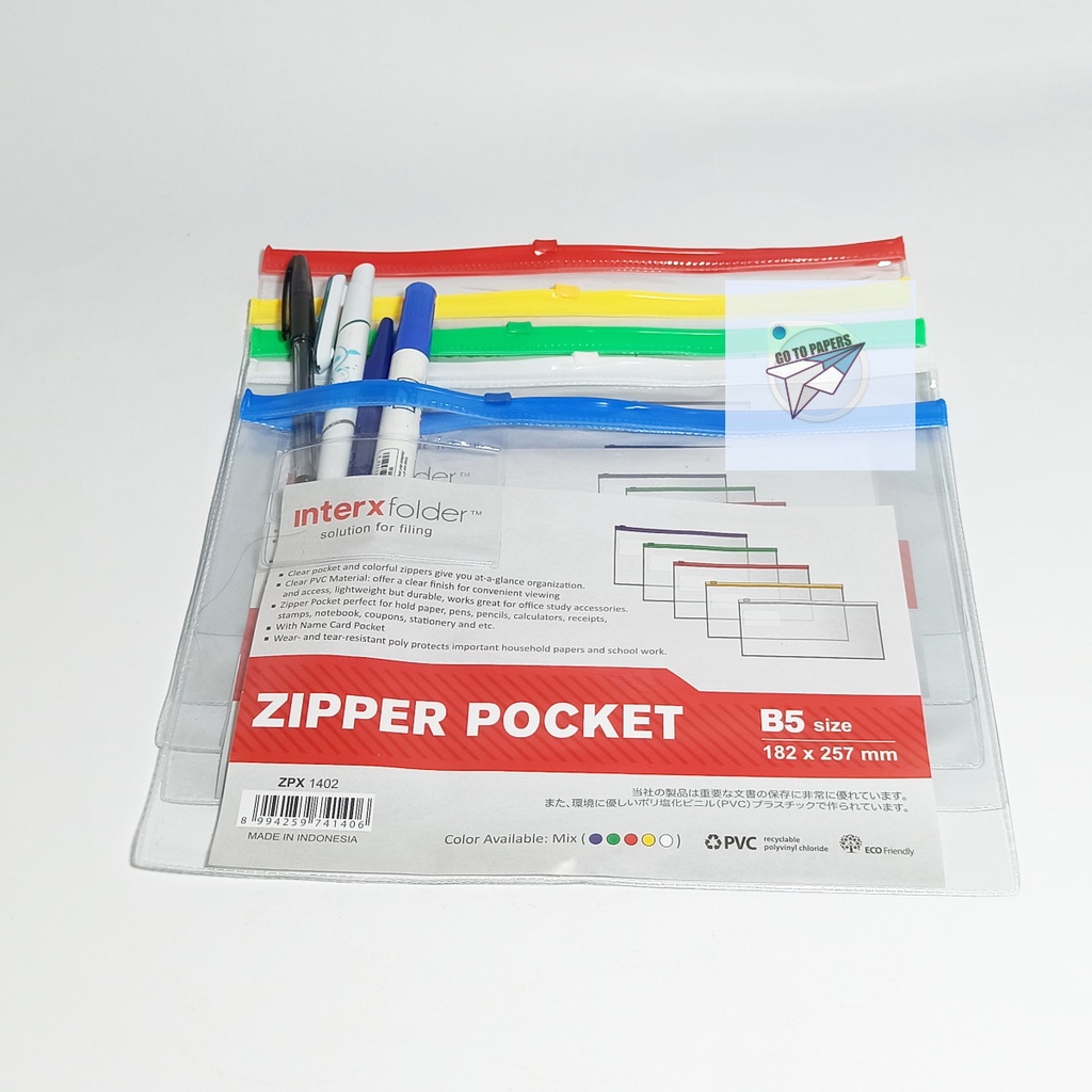 

INTERXFOLDER Zipper Pocket B5 Transparant - ZPX 1402 [ ECER ]