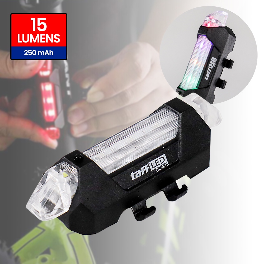 Lampu Belakang Sepeda 5 LED Taillight Rechargeable - DC-918