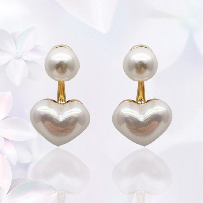 Anting Tusuk Silver S925 Ala Korea Bentuk Hati Aksen Mutiara Untuk Hadiah Wanita