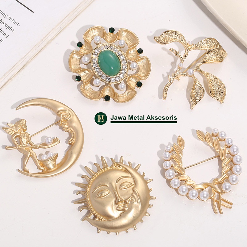 Jawa Brooch Bros Kartini Pin Peniti Bahan Alloy Ring Hijab Bros Kartini Besar Premium Aksesoris YL-3