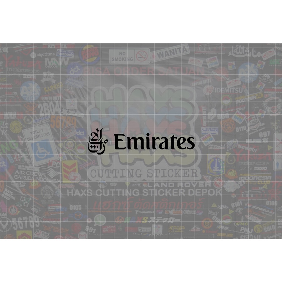 Cutting Sticker Emirates Ukuran 8 Cm Untuk Motor Mobil V2