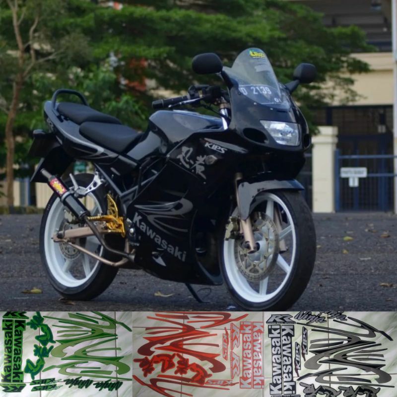 (Bisa COD) Stiker sticker ninja rr ori 2011 hitam full set Striping Kawasaki ninja rr old ninja rr l