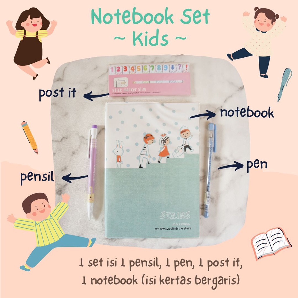 

Paket alat tulis set stationery Set buku catatan Set alat tulis set buku tulis stationary set paket alat tulis buku tulis catatan diary jurnal kids