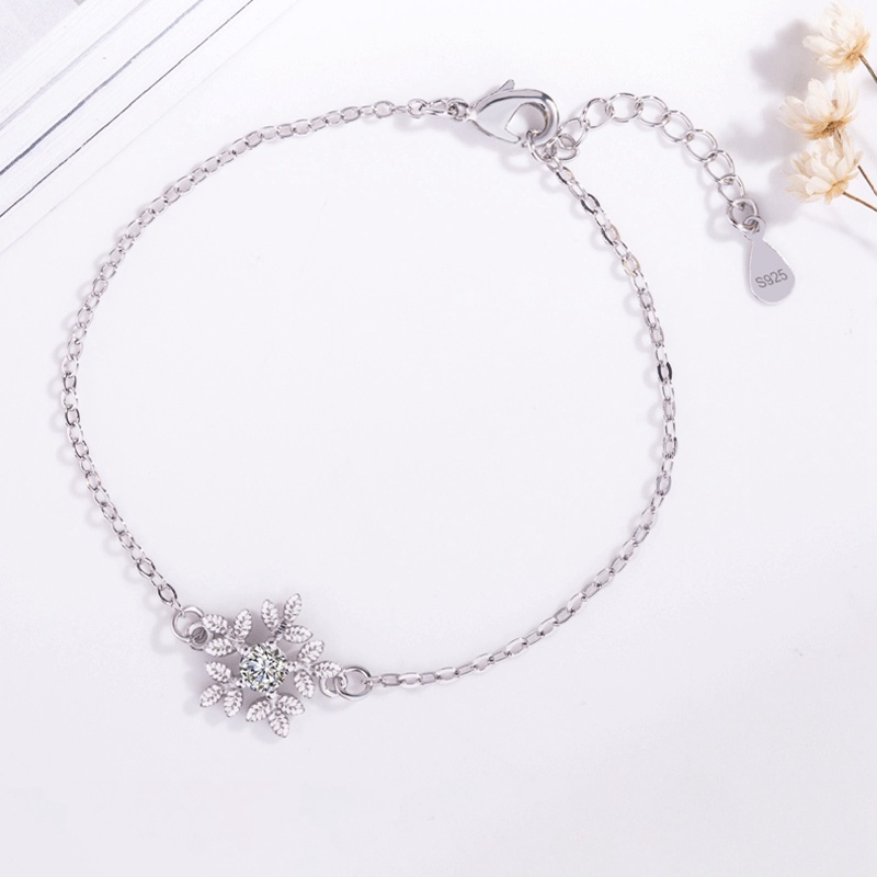 Fancyqube Perhiasan Gelang Wanita Desain Snowflake Gaya Retro Untuk Hadiah Natal