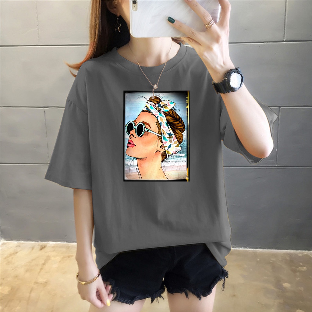 ASY Kaos Katun Wanita Lengan Panjang 3/4 - Hijab Colaboration