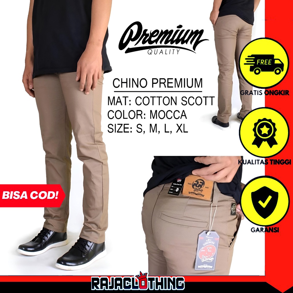 RCL - CELANA CHINO RR SKINY MOCCA PANJANG BAHAN COTTON SCOTT PREMIUM - CELANA CHINO RR DENIM BANDUNG S.M.L.XL