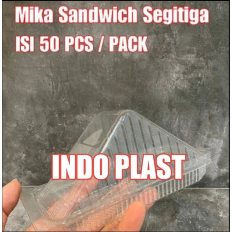 isi 50pcs Mika Roti Segitiga / Mika Sandwich Segitiga - Tray Roti