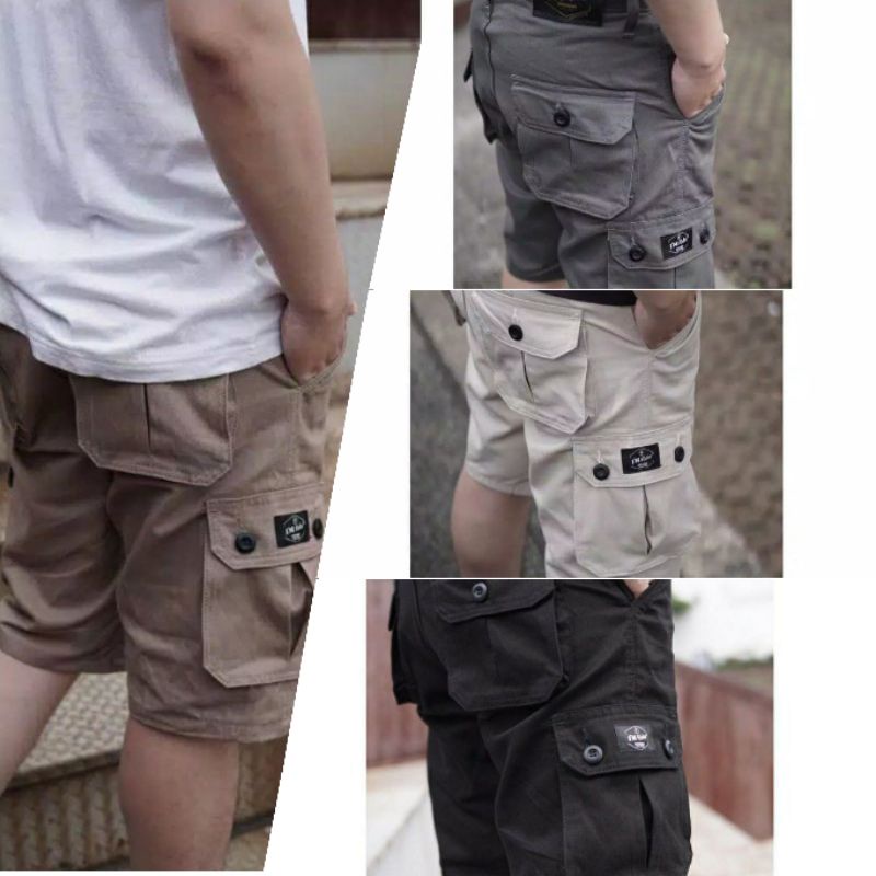 Promo Diskon Celana Pendek Pria Celana Pendek Cargo Pria Kualitas Premium Size 28 sampai 38 Kain Stretch Halus