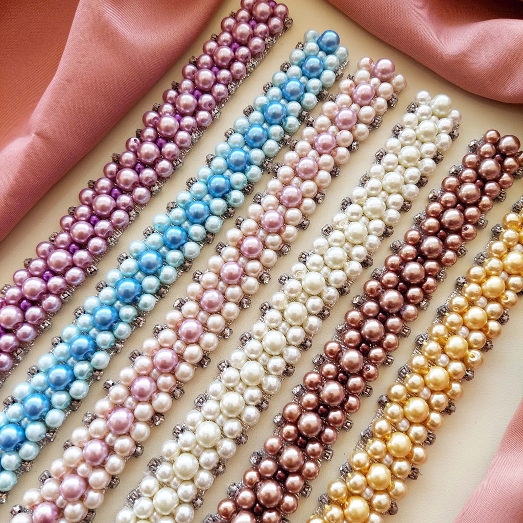 Payet rangkai/Mutiara rangkai jahit Q04 Premium (bisa costum warna)