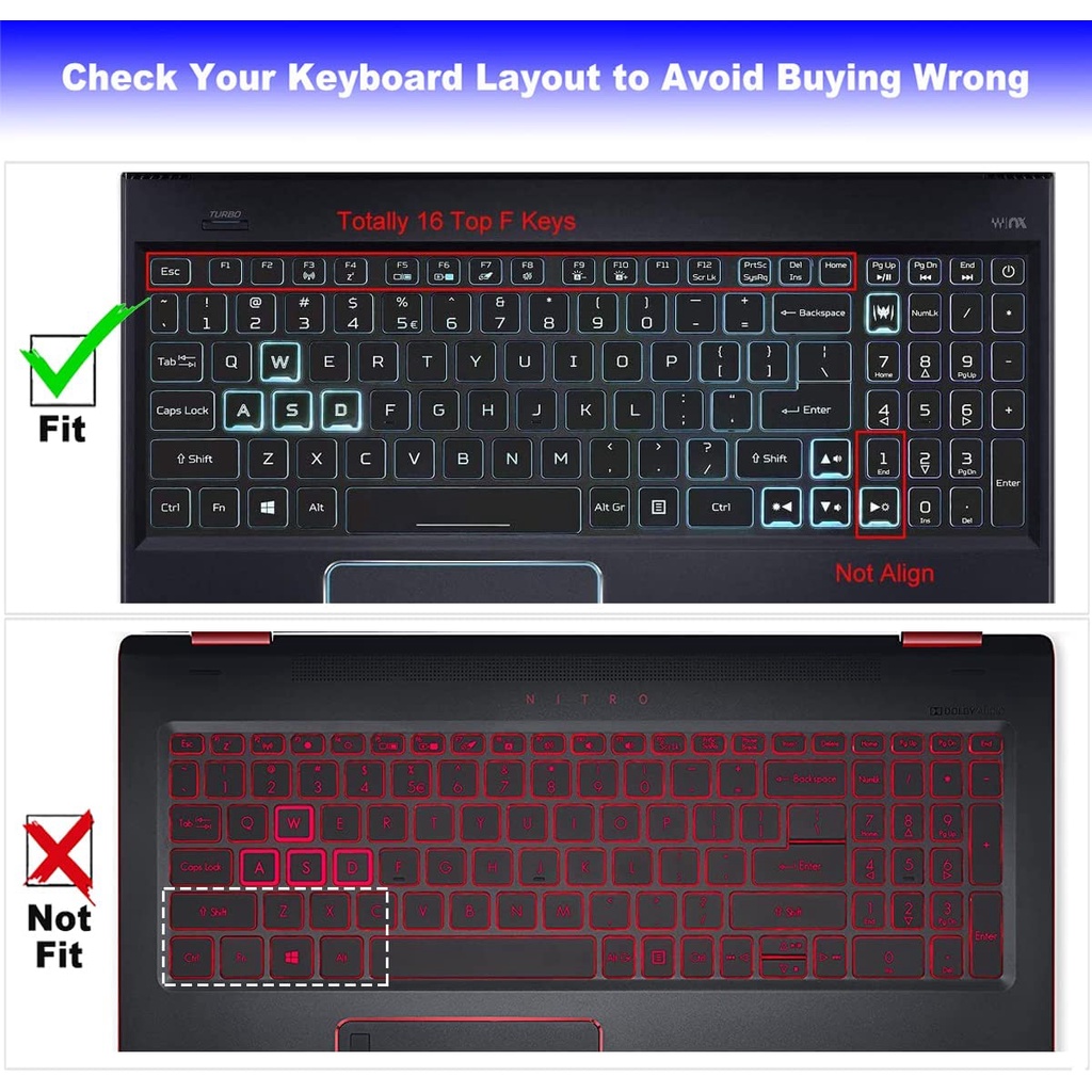 Skin Silikon Cover Pelindung Keyboard Laptop Acer Predator Helios 300 PH315-53 PH315-52 PH315-55 15.6 &quot;