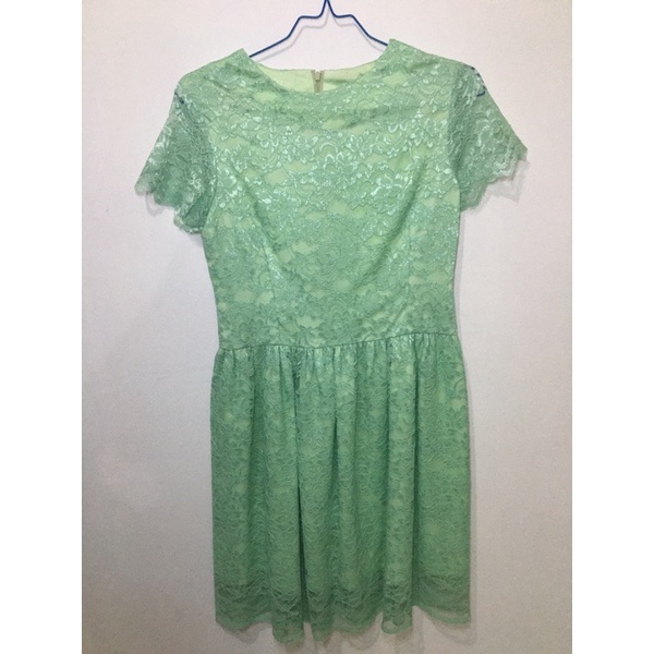Dress kebaya brokat hijau mint