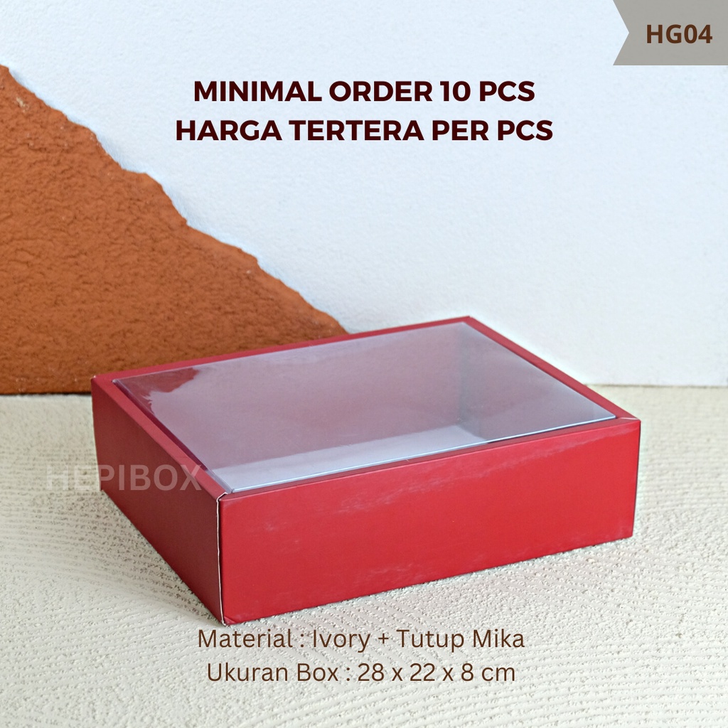 Box Mika / Kotak Kue Mika / Box Mika Brownies Spiku / Hampers / Kotak Kue Box Mika Frame Tebal Murah