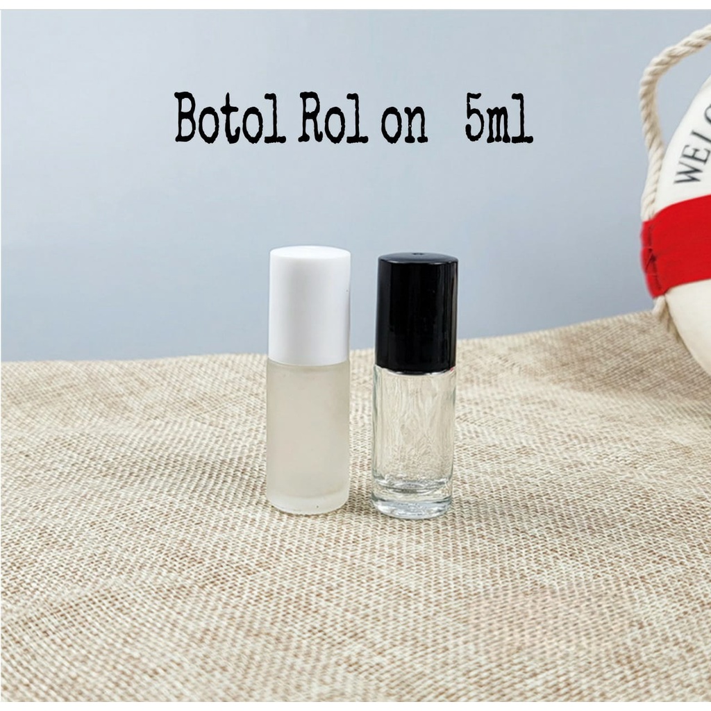 Botol rol on 5ml botol oles minyak urut botol Parfum Skincare - Bening, Putih Botol Roll on Kosong  