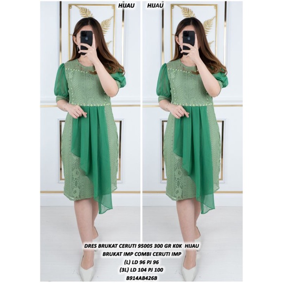 Dress Brukat Ceruty 9500 (ld 96 &amp; ld 104)