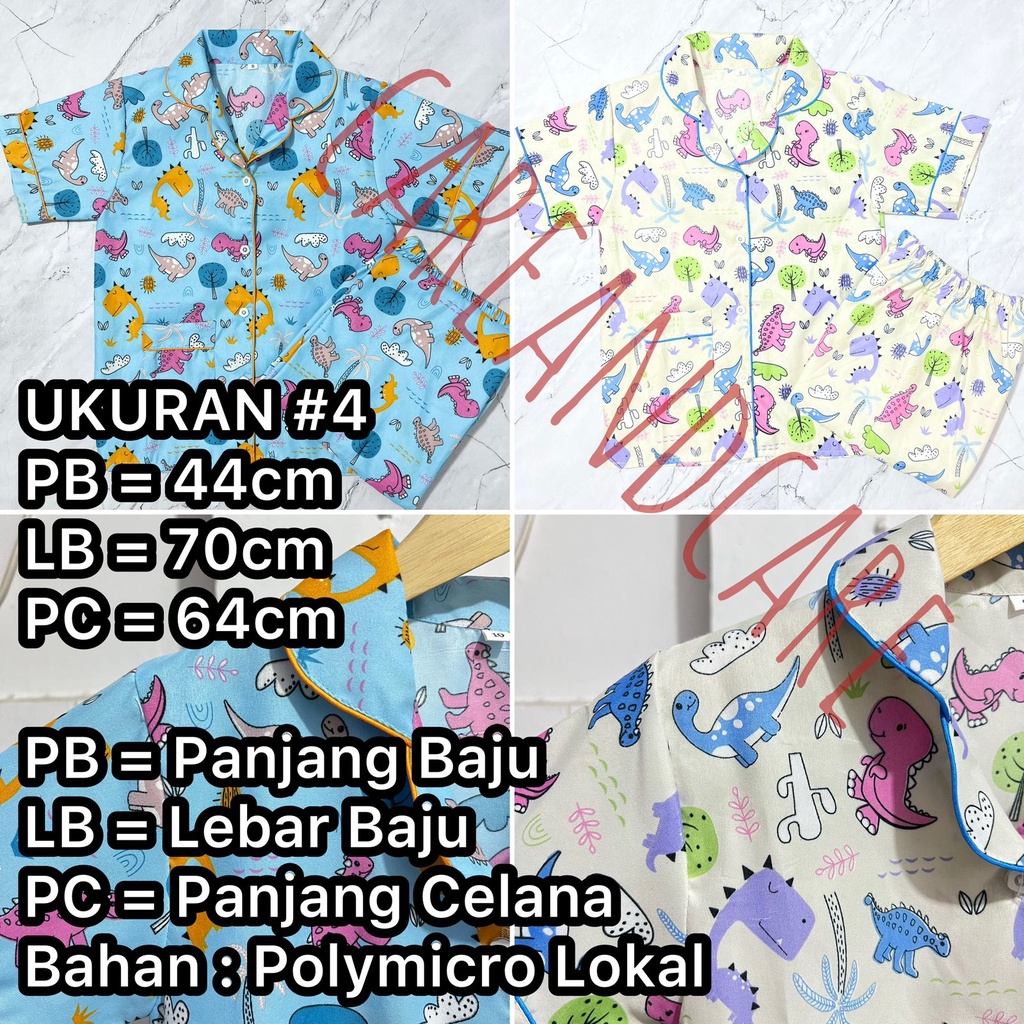 PIYAMA SATU SET ANAK 1-12 TAHUN MOTIF DINOSAURUS / PIYAMA ANAK ANAK BAHAN PREMIUM