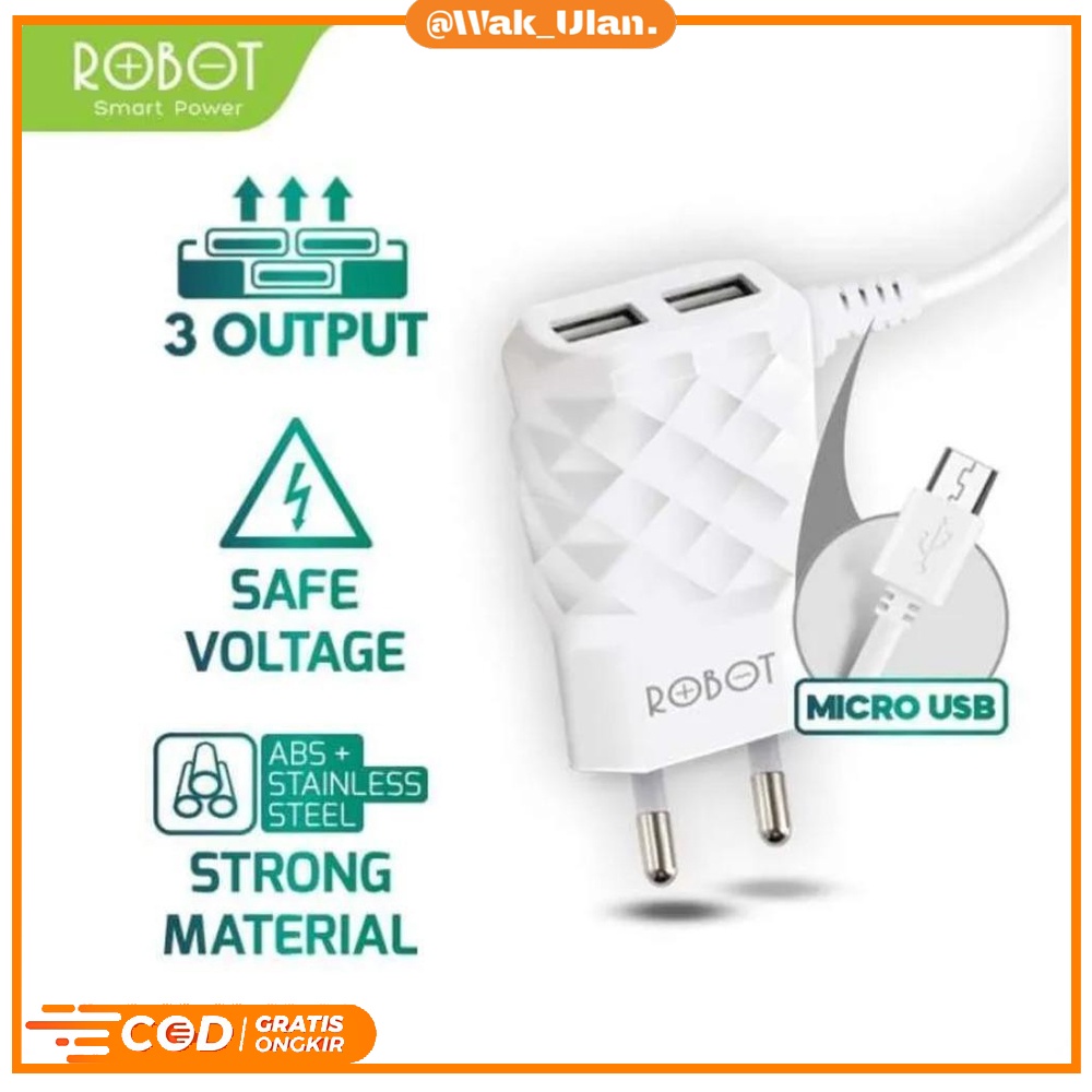 ROBOT RT-K5 RT K5 Adaptor Adapter Power charger 3 Output 2.1 A 2 Port usb Original resmi original