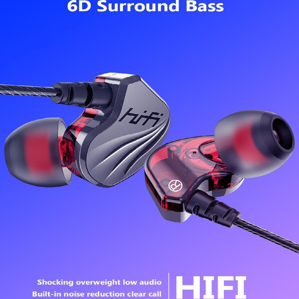 Handsfree Earphone 6D Headset Gaming Stereo Bass Surround Headset Kabel