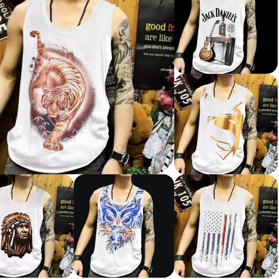 Sale Oke--Kaosku_Keren / Kaos Dalam Disto Pria / Lekbong / Lekton Putih Campur