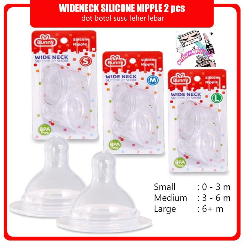 ☃Cutezz_Ching1☃Lusty Bunny ADN-5701 Wide Neck Silicone Nipple 2 Pcs