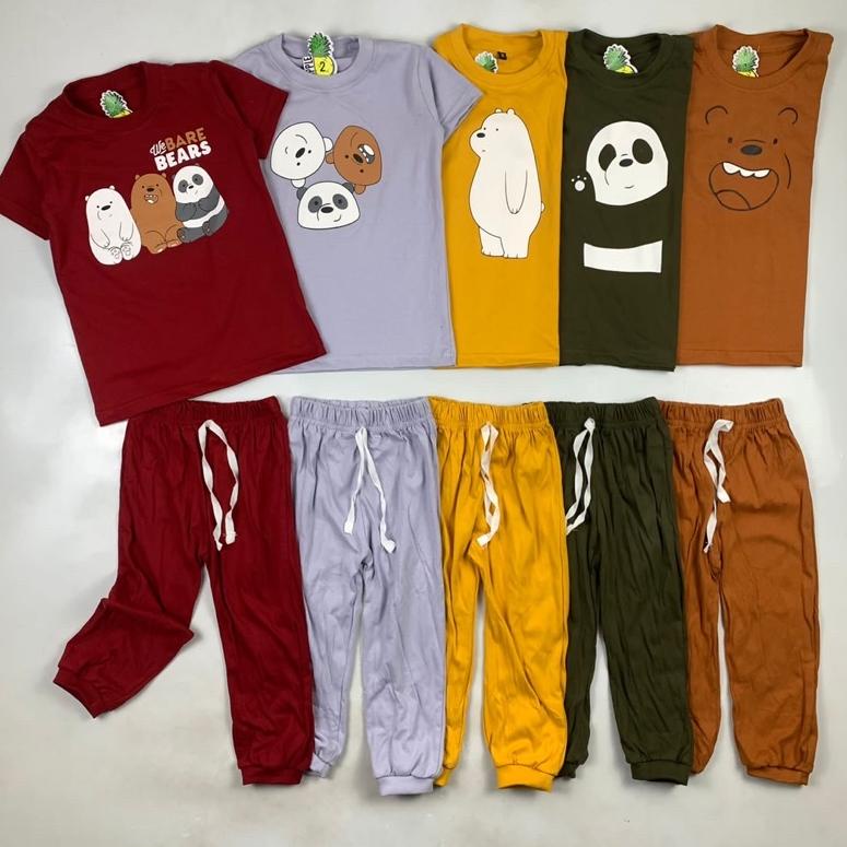 Setelan bare bears celana panjang size 246810 pineapple kids {ARG.18Oc22ĸ}