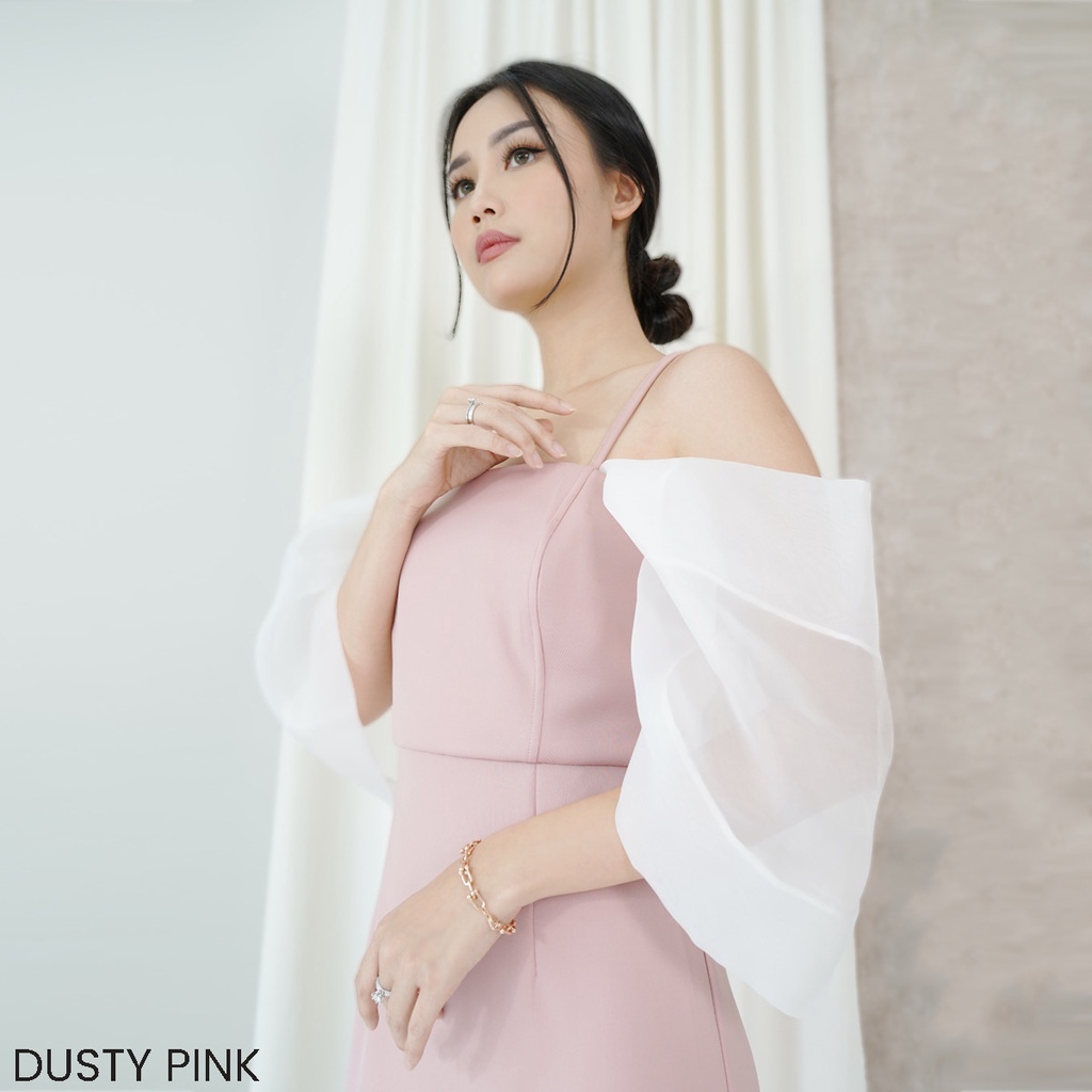 Dress Kombinasi Organza Candy Dres Wanita Casual Party