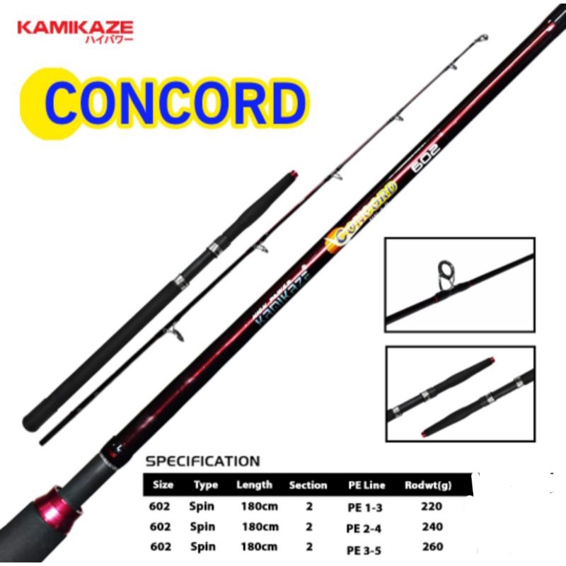 joran kamikaze concord jigging pe 1 3, 2 4, 3 5