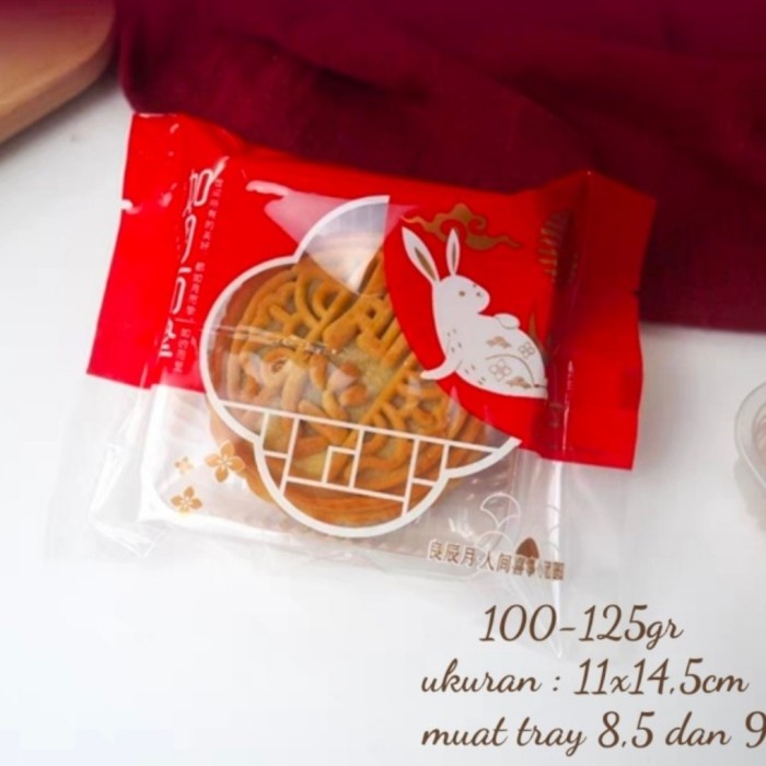 

(100-125gr) Plastik Mooncake + Tray mika kue bulan moon cake - 100g T bening