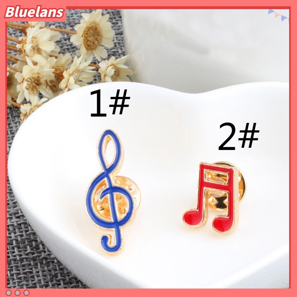 Bluelans 1pc Bros Pin Enamel Desain Kartun Not Musik Untuk Dekorasi Jeans Unisex