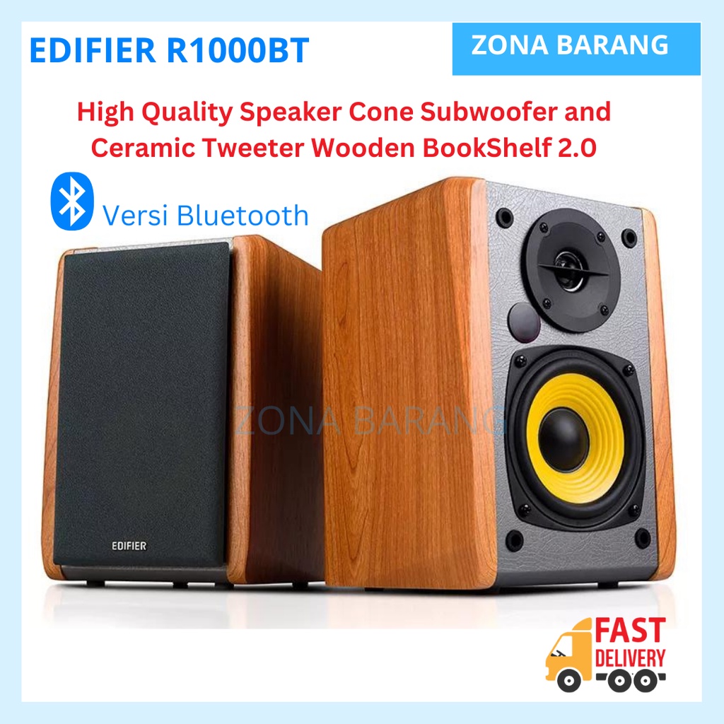 Edifier R1000BT BookShelf 2.0 Hifi Speaker Bluetooth Bass Treeble High Fidelity Sound