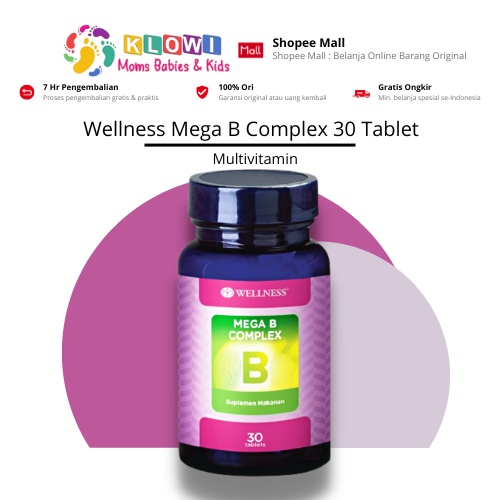 Jual Wellness Mega B Complex 1 Botol Isi 30 Tablets / Anti Stress ...