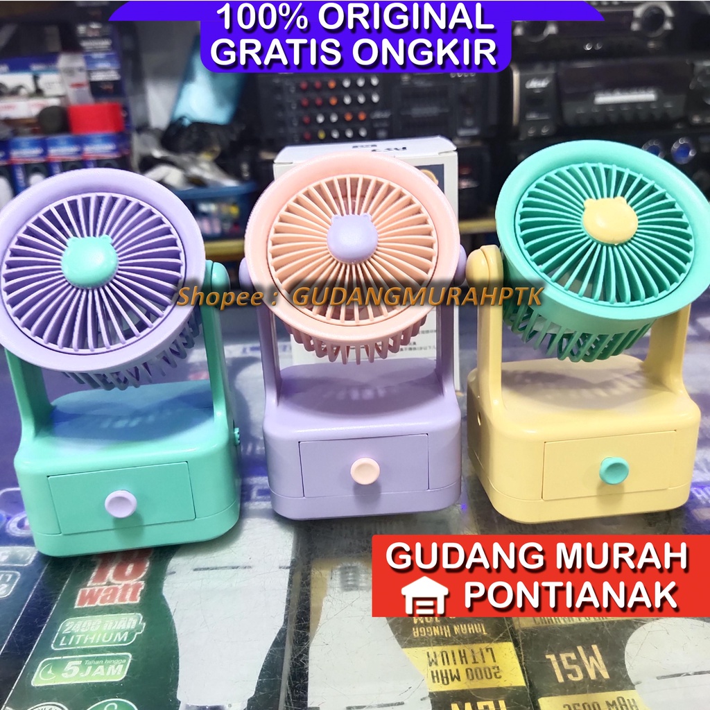 Kipas Charge Portable Unik Ada RAK Model Tower Bisa Bawa Bawa pakai cas Minifan Praktis Angin Kuat dan Tahan Lama