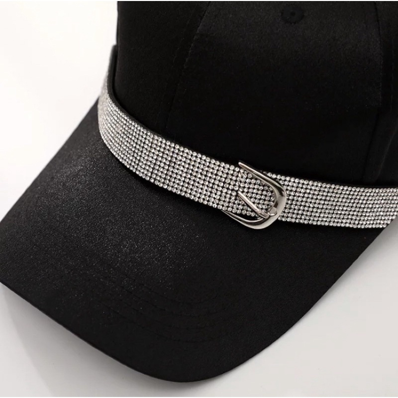 Topi Baseball Perempuan Gaya Ikat Pinggang Topi Import Mewah Topi Cewek Keren Kekinian Berbahan Katun Twill Unisex