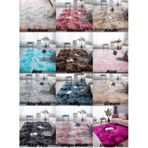 GM033  Karpet Bulu Ombre Warna Uk 200 x 120cm/Karpet Bulu Lantai Anti Slip
