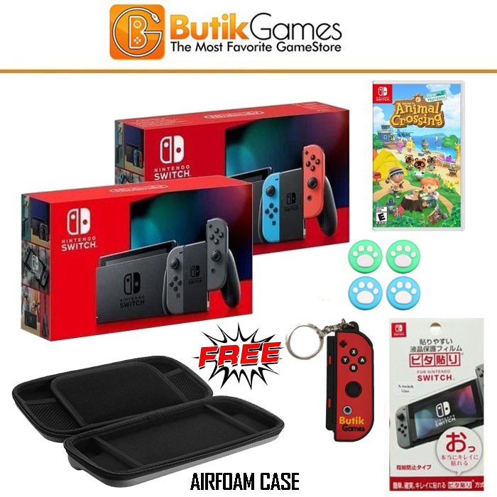[Game/Console] Nintendo Switch Console V2 New Model Hac-001(-01) Neon Animal Crossing